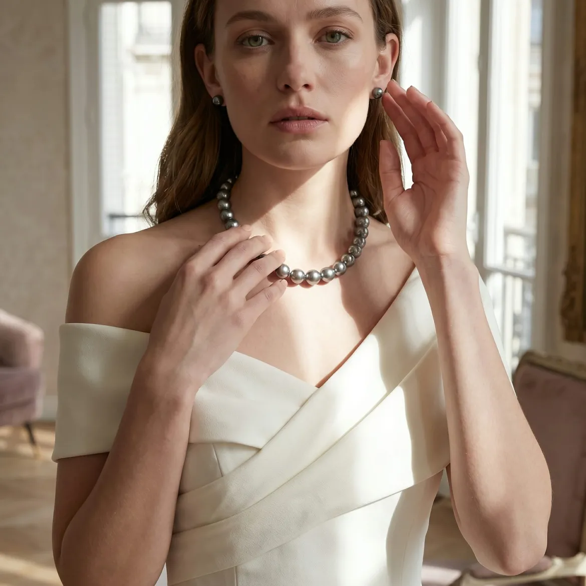 14-15.1mm Tahitian South Sea Pearl Necklace - AAAA Quality