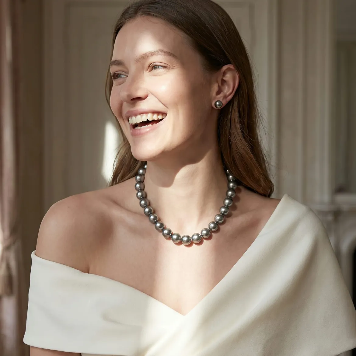 14-15.1mm Tahitian South Sea Pearl Necklace - AAAA Quality