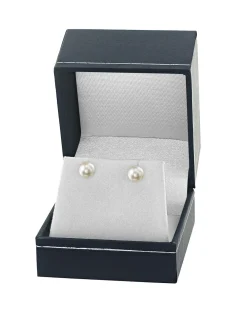 6.5-7.0mm White Akoya Round Pearl Stud Earrings