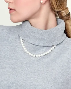 8-9mm White Freshwater Choker Length Pearl Necklace