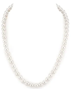 7-8mm White Freshwater Choker Length Pearl Necklace - AAAA Quality