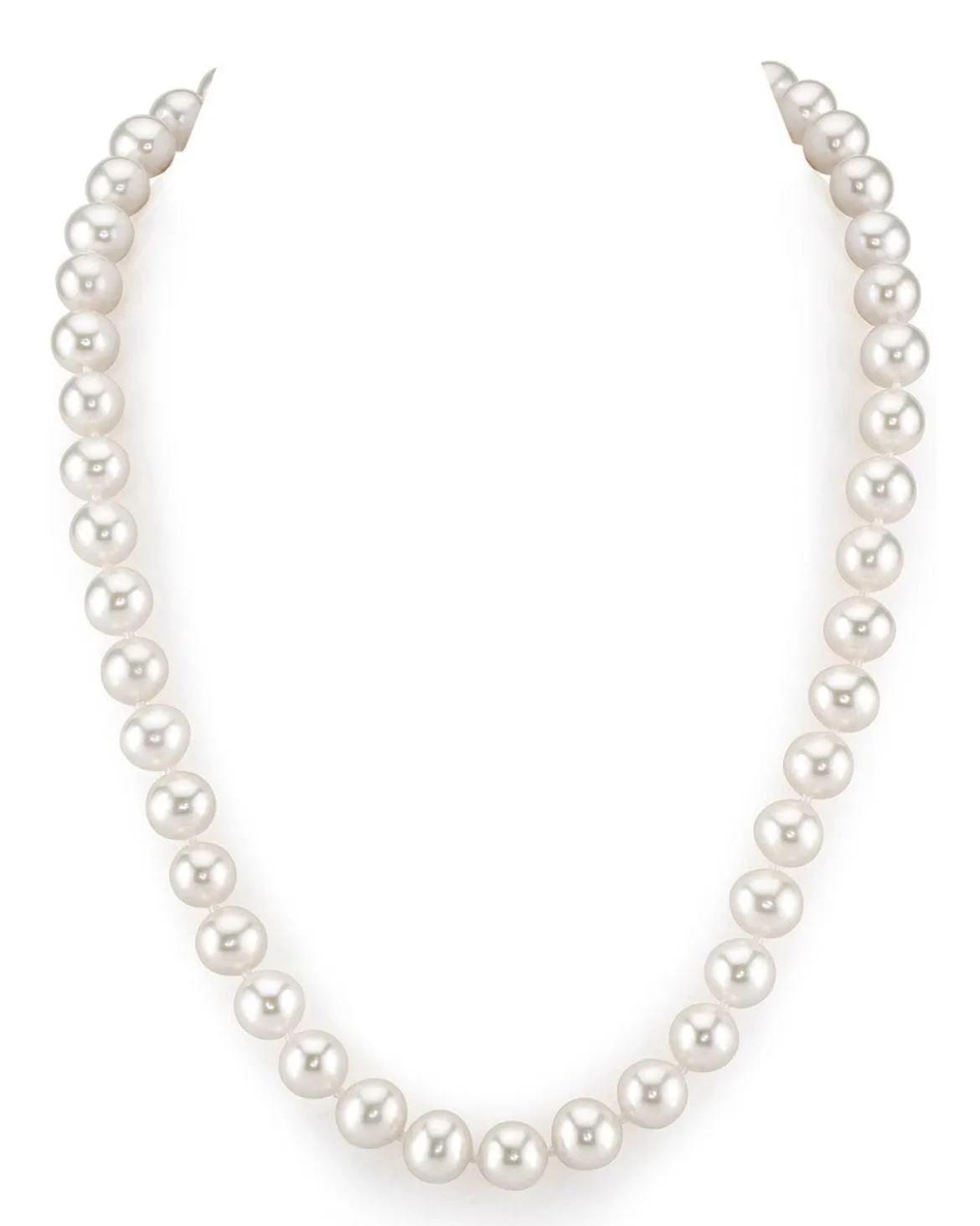 9-10mm White Freshwater Choker Length Pearl Necklace - AAAA Quality
