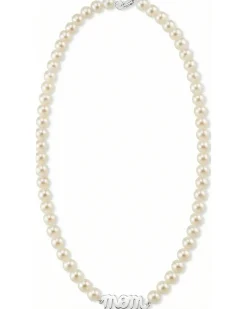 6.0-6.5mm White Freshwater Cultured Pearl Mom Necklace
