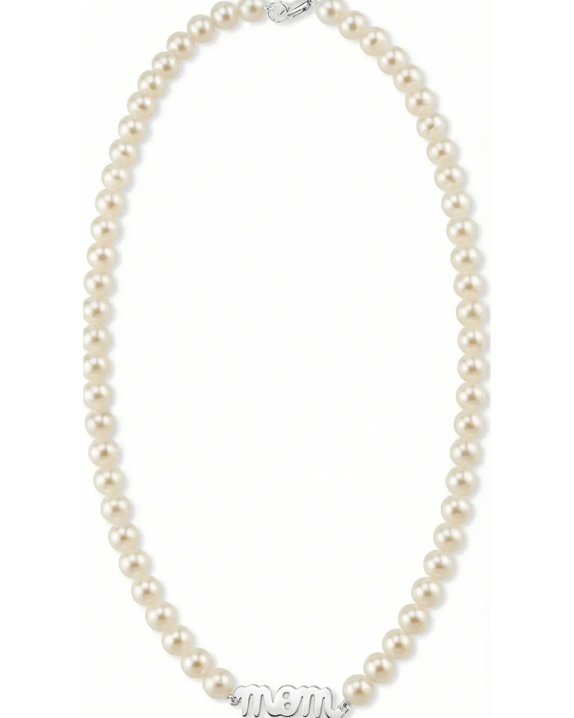 6.0-6.5mm White Freshwater Cultured Pearl Mom Necklace