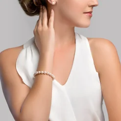 8.0-8.5mm White Freshwater Pearl Bracelet - AAAA Quality