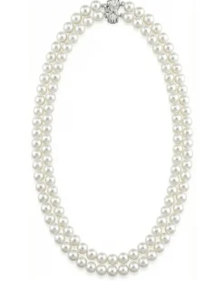 8.5-9.5mm White Freshwater Pearl Double Strand Necklace