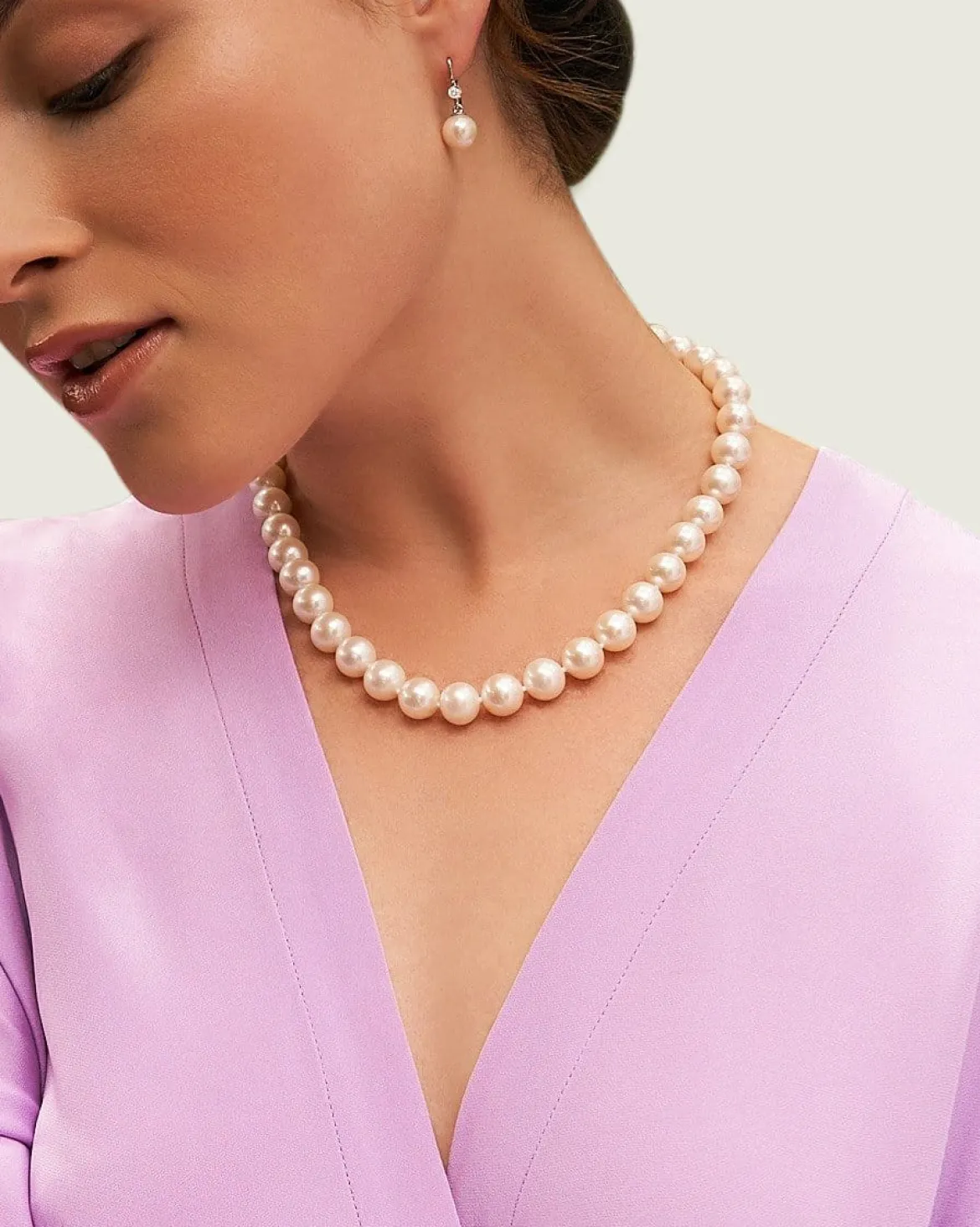 10.5-11.5mm White Freshwater Pearl Necklace - AAA Quality