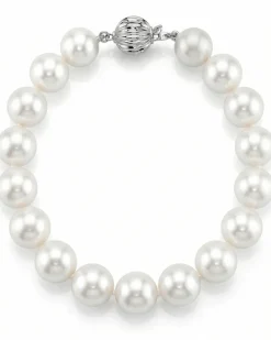 9.5-10.5mm White Freshwater Pearl Bracelet - AAA Quality