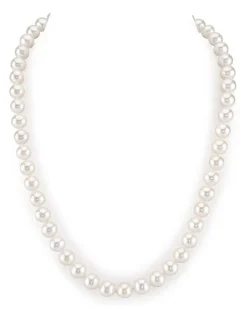 8.0-8.5mm White Freshwater Pearl Necklace - AAAA Quality
