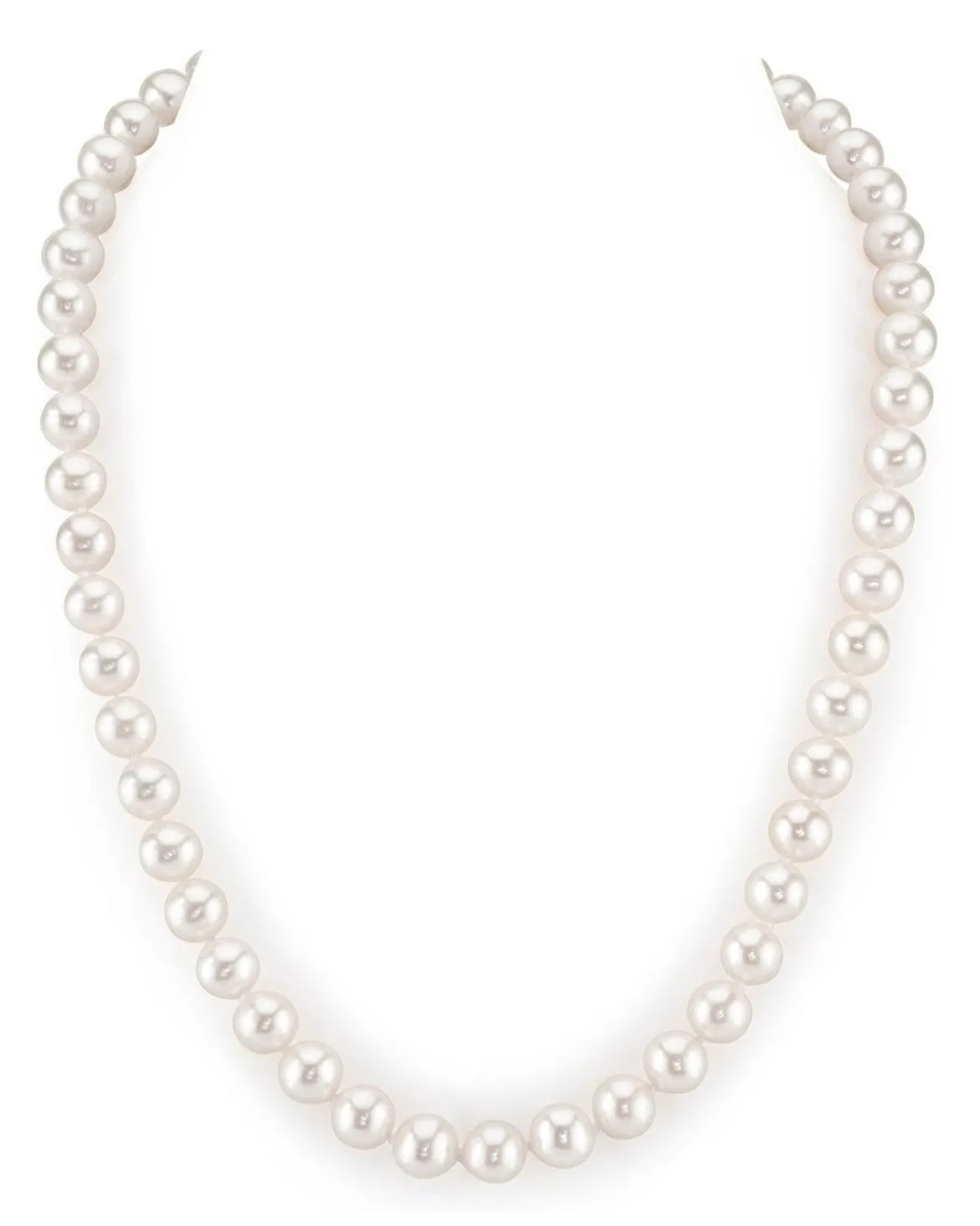 8.0-8.5mm White Freshwater Pearl Necklace - AAAA Quality