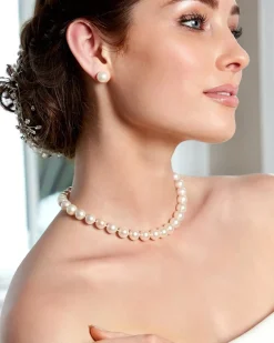 10.5-11.5mm White Freshwater Pearl Necklace- AAAA Quality
