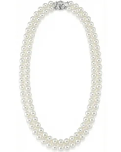 6.5-7.0mm White Freshwater Pearl Double Strand Necklace