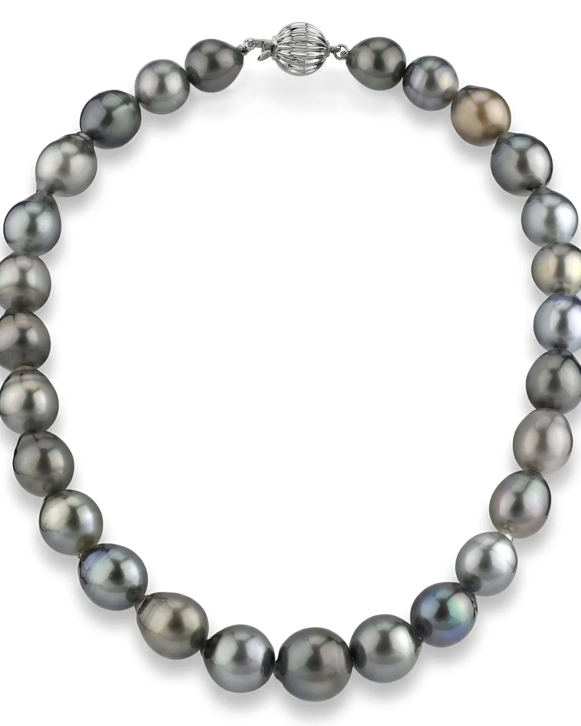 Multi-Color Drop-Shape Tahitian Pearl Necklace, 11.0-14.0mm