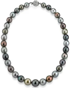 Multi-Color Drop-Shape Tahitian Pearl Necklace, 10.0-12.0mm - AAAA Quality