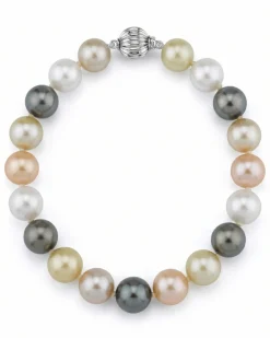 Multi-Color Golden South Sea, Tahitian and Freshwater Bracelet, 9.0-10.0mm - AAA Quality