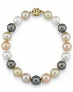 Multi-Color Golden South Sea, Tahitian and Freshwater Bracelet, 9.0-10.0mm - AAA Quality