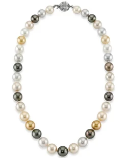 Multi-Color Tahitian and South Sea Pearl Necklace, 9.0-11.0mm - AAAA Quality