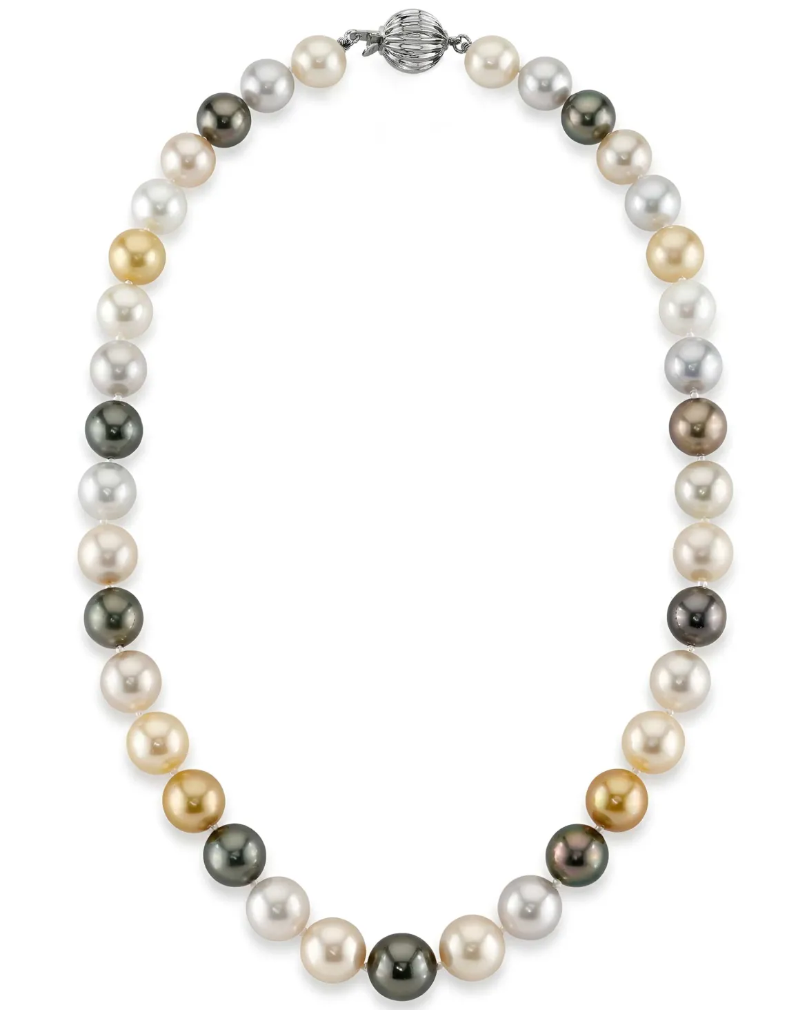 Multi-Color Tahitian and South Sea Pearl Necklace, 9.0-11.0mm - AAAA Quality