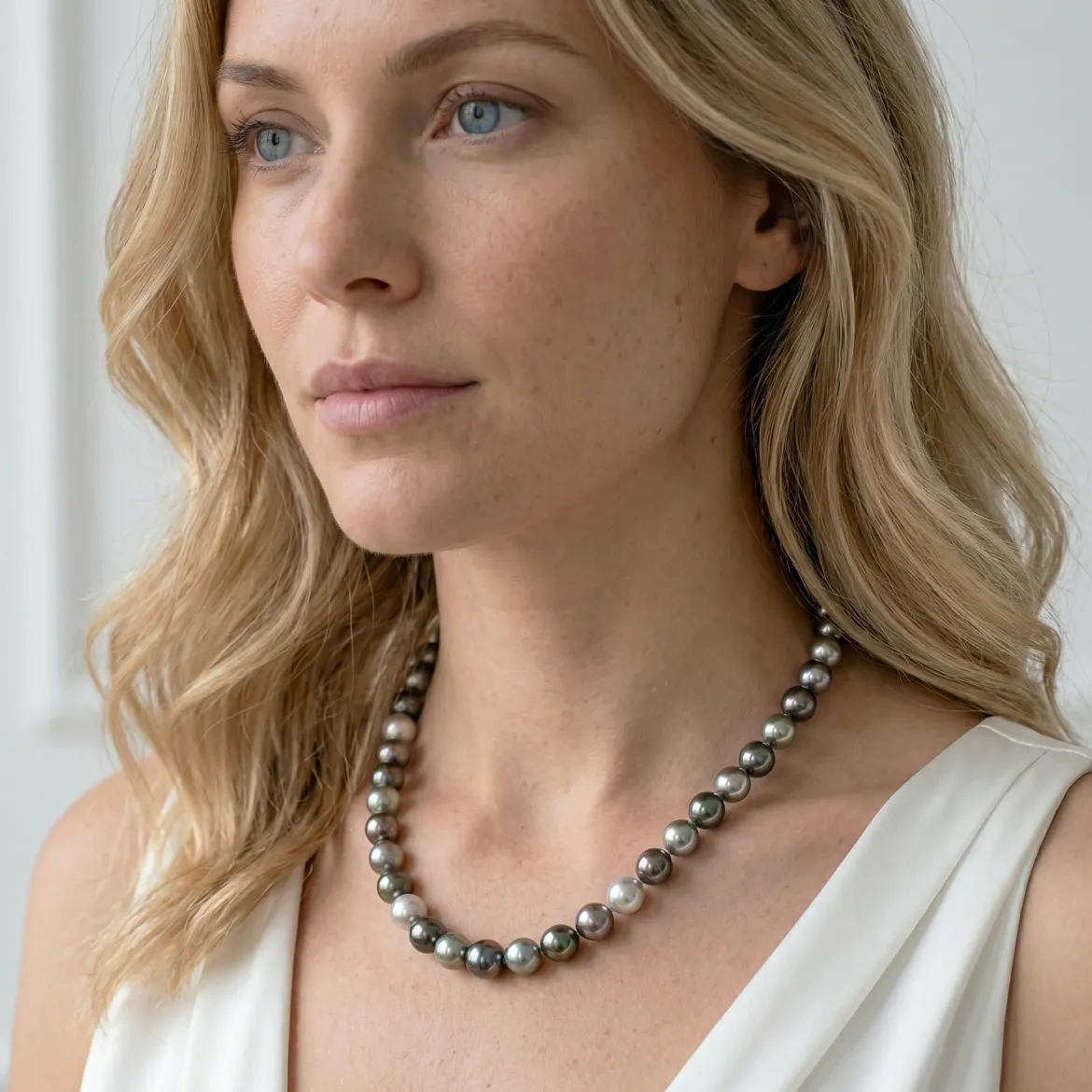 Multi-Color Tahitian Baroque Pearl Necklace, 8.0-10.0mm