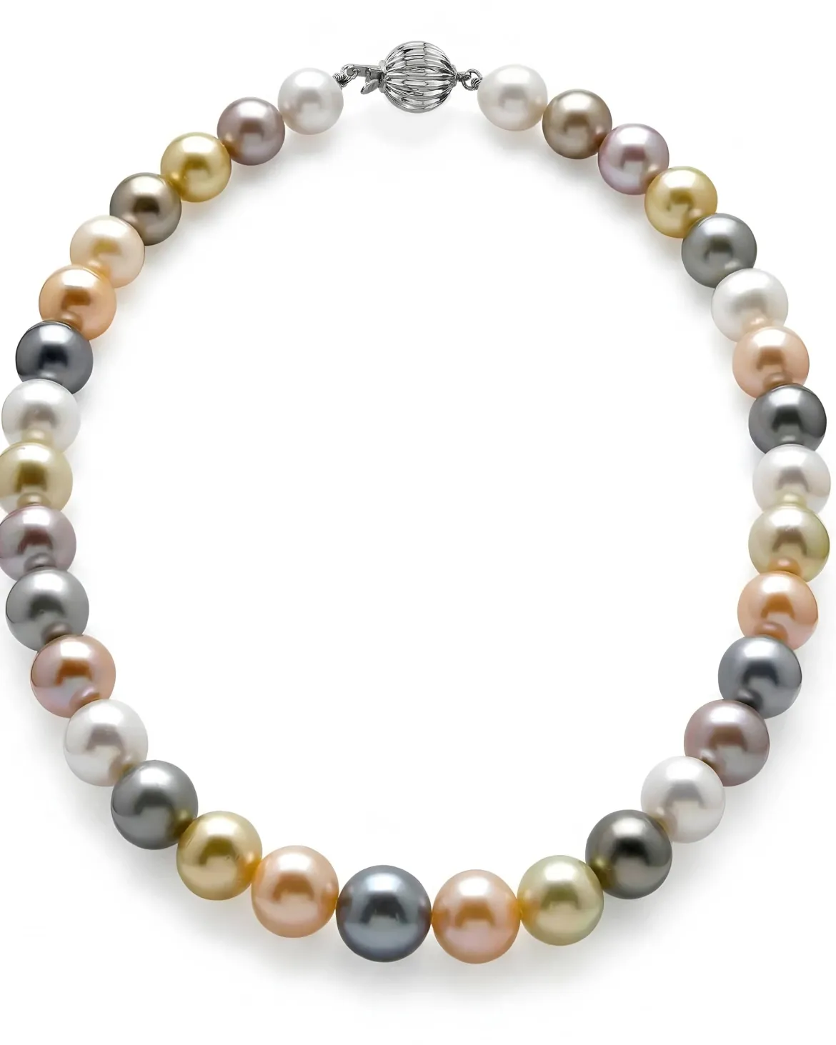 Multi-Color Tahitian, Golden South Sea & Freshwater Pearl Necklace, 10.0-12.0mm - AAA Quality