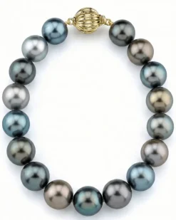 Multi-Color Tahitian Pearl Bracelet, 9.0-10.0mm - AAAA Quality