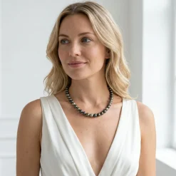 Multi-Color Tahitian Pearl Necklace, 10.0-11.0mm