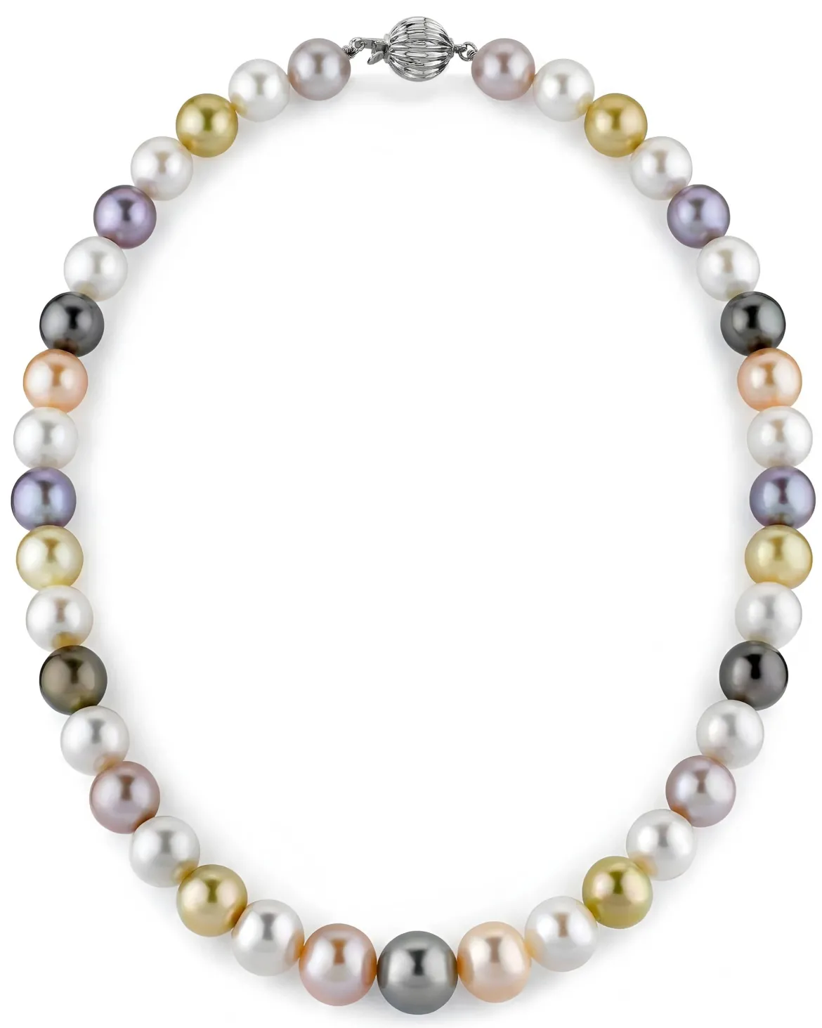 Multi-Color Tahitian, South Sea & Freshwater Pearl Necklace, 9.0-11.0mm - AAA Quality