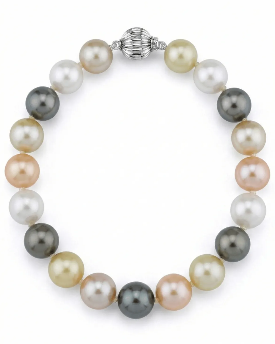 Multi-Color Tahitian, South Sea and Freshwater Bracelet, 10.0-11.0mm - AAA Quality