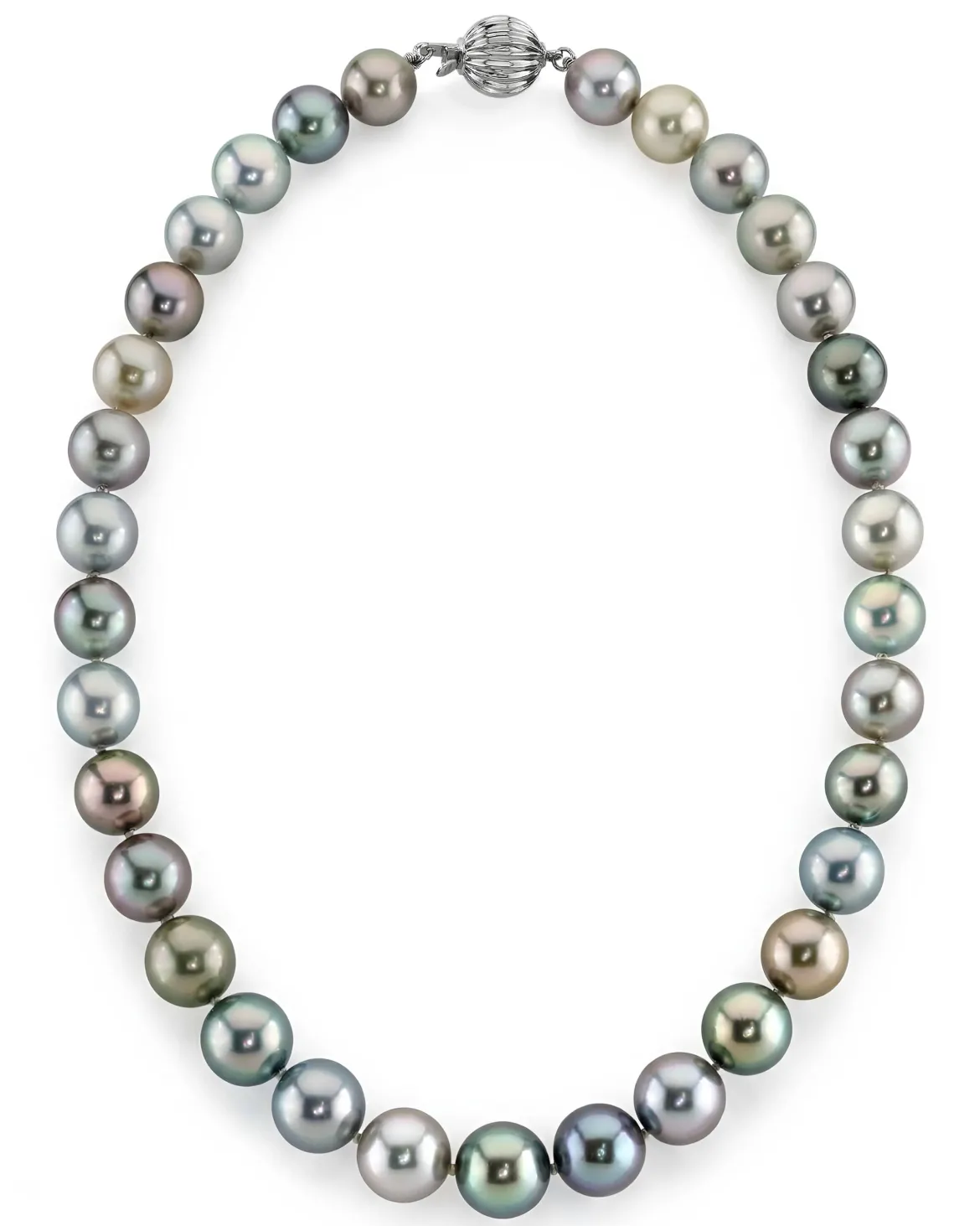 Pastel Multi-Color Tahitian Pearl Necklace, 10.0-12.0mm - AAAA Quality