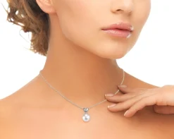 Pink Freshwater Pearl & Diamond Lev Pendant