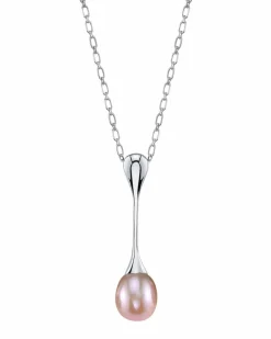 Pink Freshwater Pearl Long Teardrop Pendant