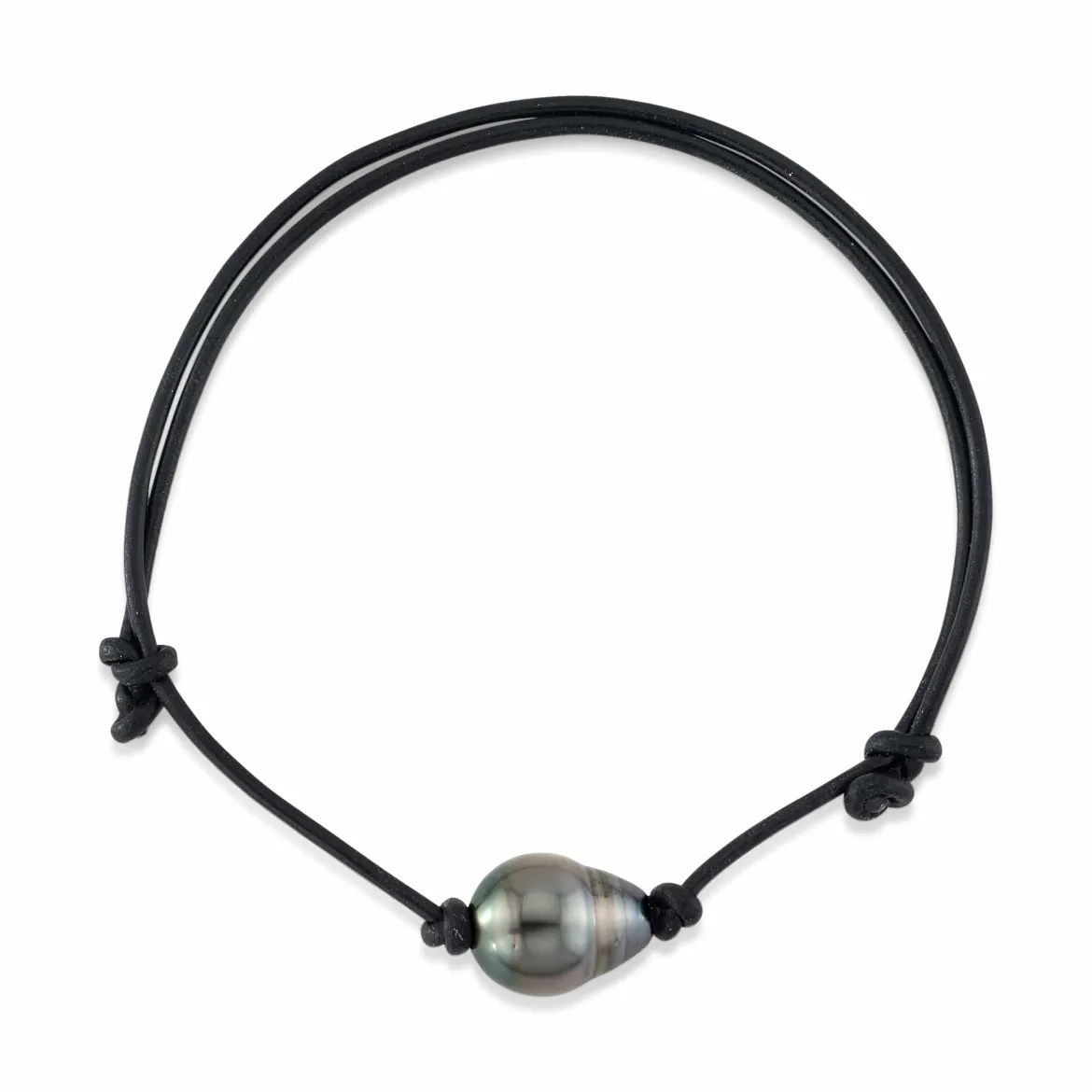 Tahitian Baroque Pearl Leather Adjustable Bracelet for Women