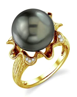 Tahitian South Sea Pearl & Diamond Robin Ring