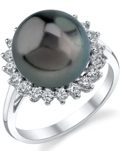 Tahitian South Sea Pearl & Diamond Sage Ring