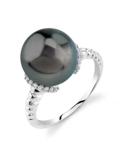 Tahitian South Sea Pearl & Diamond Jackie Ring
