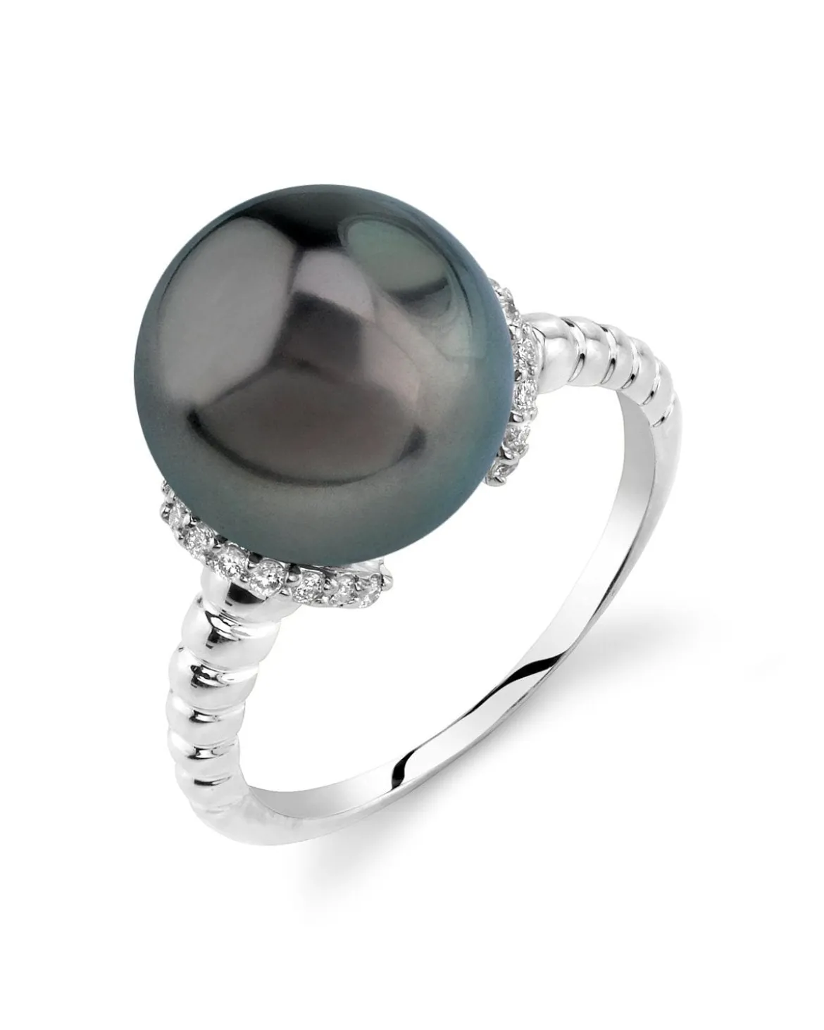 Tahitian South Sea Pearl & Diamond Jackie Ring