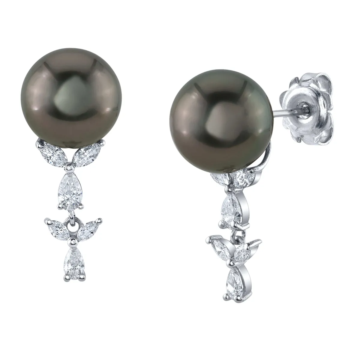 Tahitian South Sea Pearl & Diamond Kiara Earrings