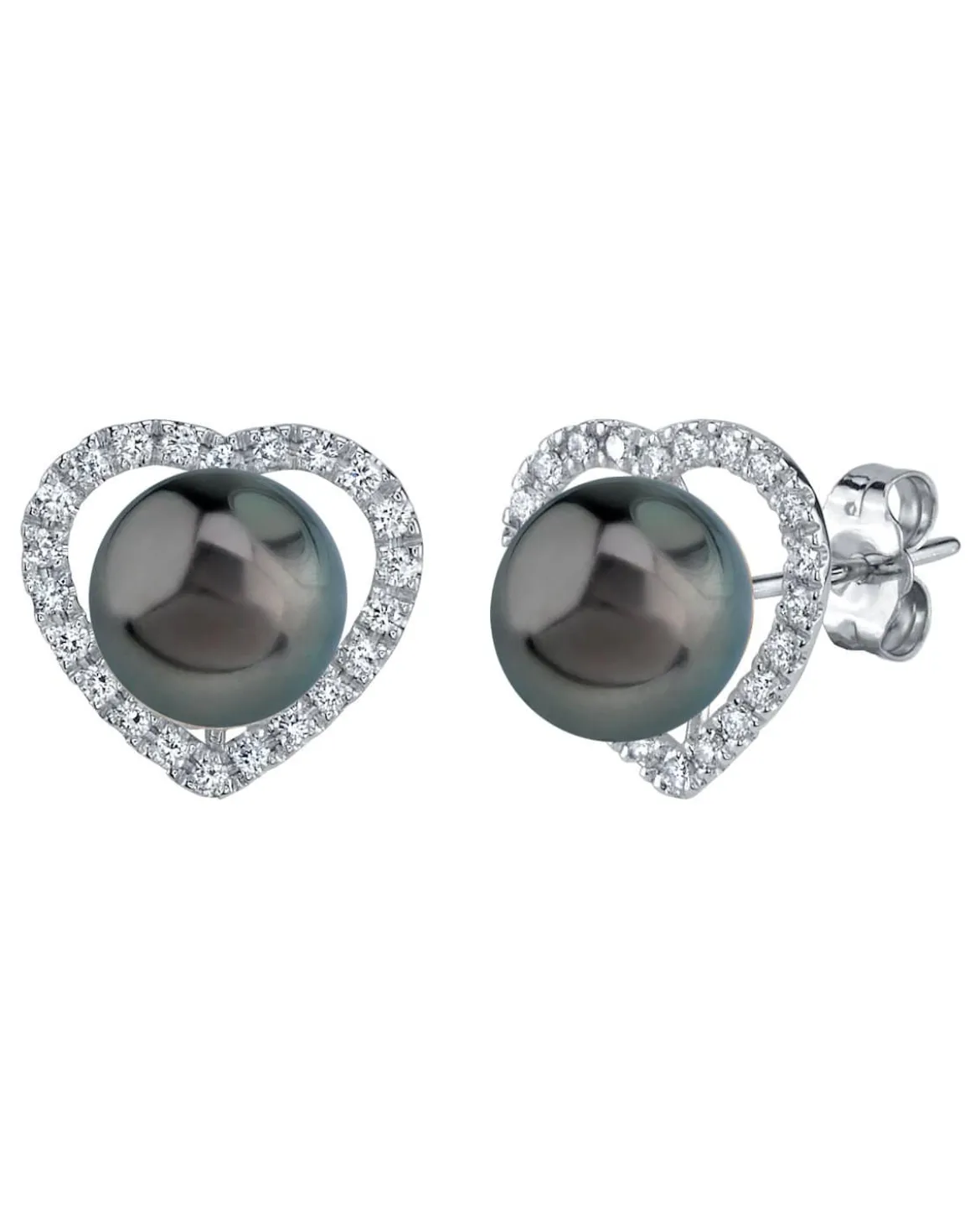 Tahitian South Sea Pearl & Diamond Amour Earrings