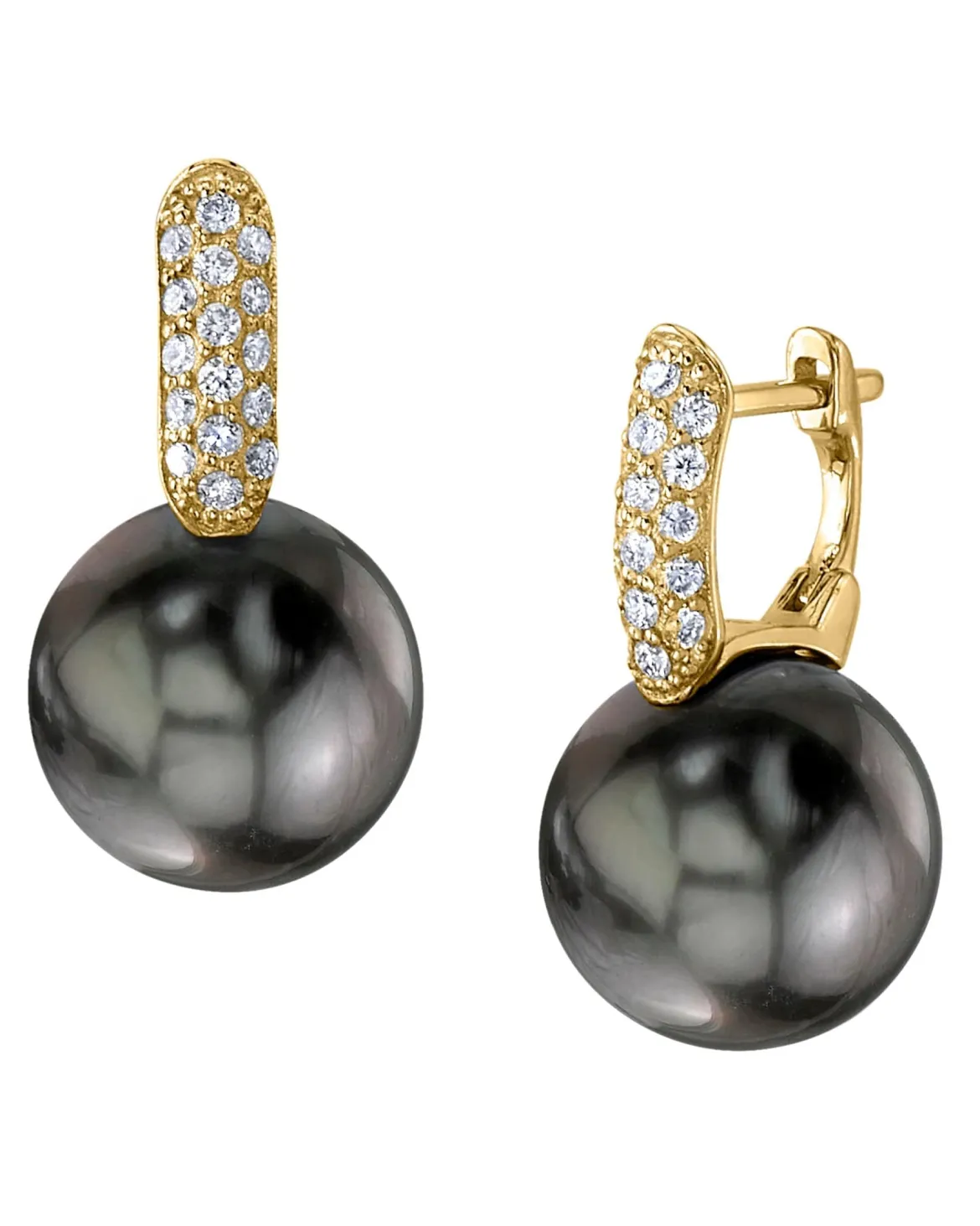 Tahitian South Sea Pearl & Diamond Emily Earrings