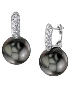 Tahitian South Sea Pearl & Diamond Emily Earrings