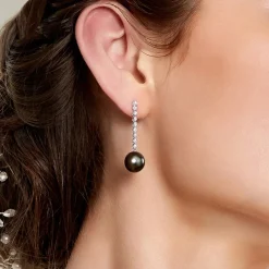 Tahitian South Sea Pearl & Diamond Bellatrix Earrings