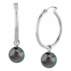 Tahitian South Sea Pearl Hoop Leane Earrings