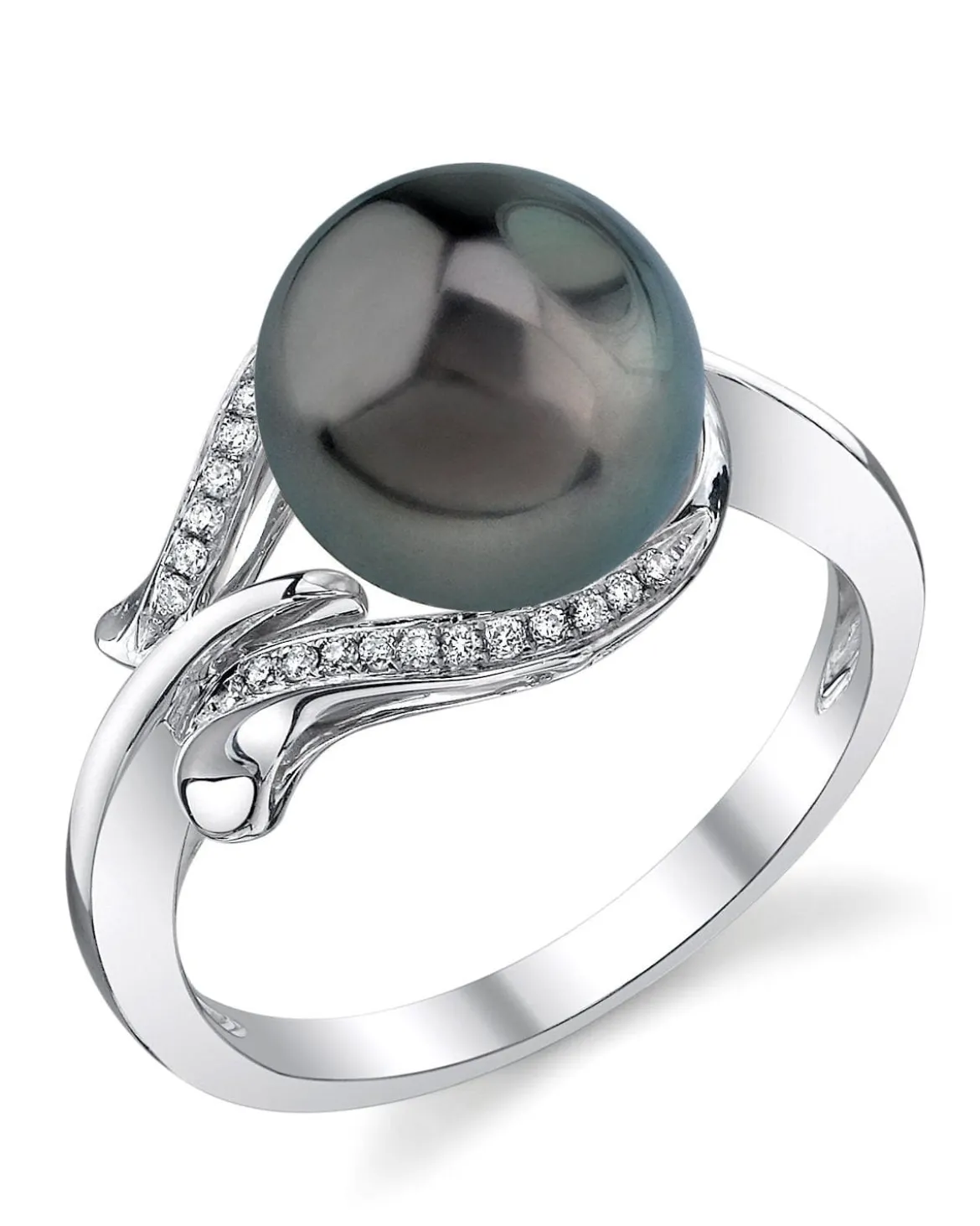 Tahitian South Sea Pearl & Diamond Willow Ring