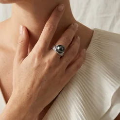 Tahitian South Sea Pearl & Diamond Abby Ring