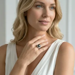 Tahitian South Sea Pearl & Diamond Bella Ring