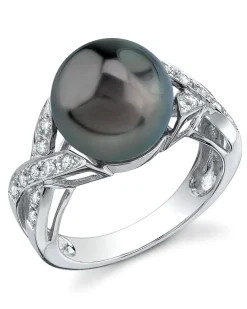 Tahitian South Sea Pearl & Diamond Infinity Ring