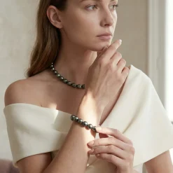 Tahitian True Round Pearl Bracelet, 11.0-12.0mm