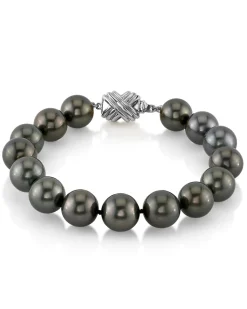 Tahitian True Round Pearl Bracelet, 10.0-11.0mm - AAAA Quality