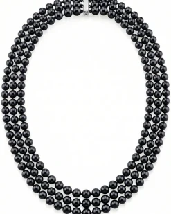Triple Strand Black Akoya Pearl Necklace