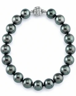 True Round Black Tahitian Pearl Bracelet, 8.0-9.0mm - AAA Quality